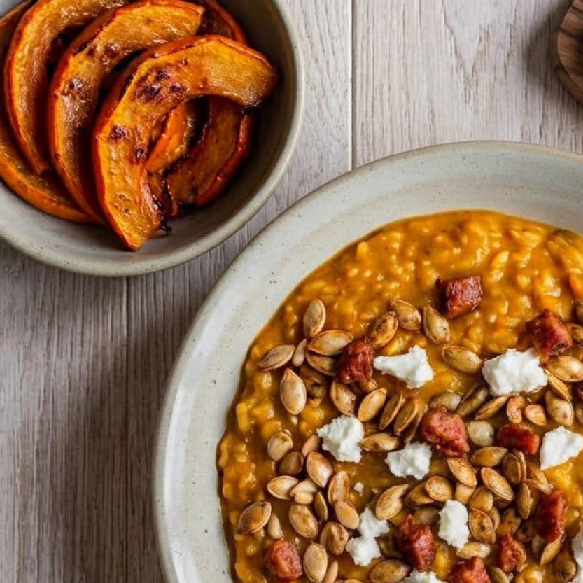 Chorizo and Roast Pumpkin Risotto