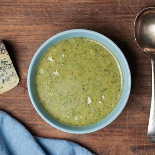 Broccoli, Blue Cheese and Spinach Soup