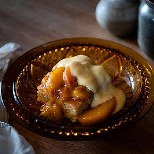 Peach, Passionfruit & Coconut Pudding