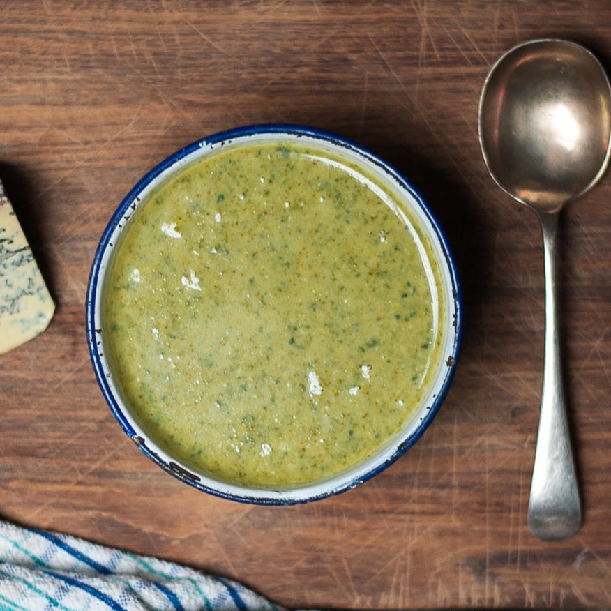 Broccoli, Blue Cheese and Spinach Soup