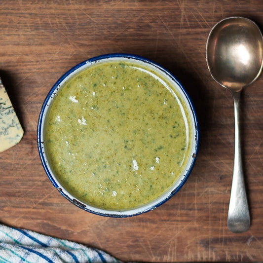 Broccoli, Blue Cheese and Spinach Soup