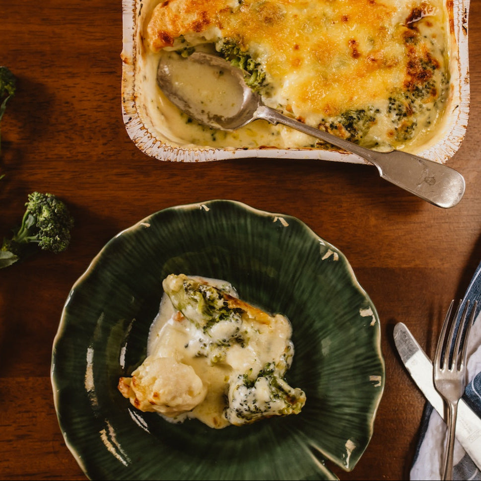 Cauliflower Broccoli with Cheese Sauce